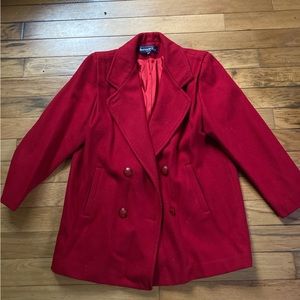 Red peacoat with pockets